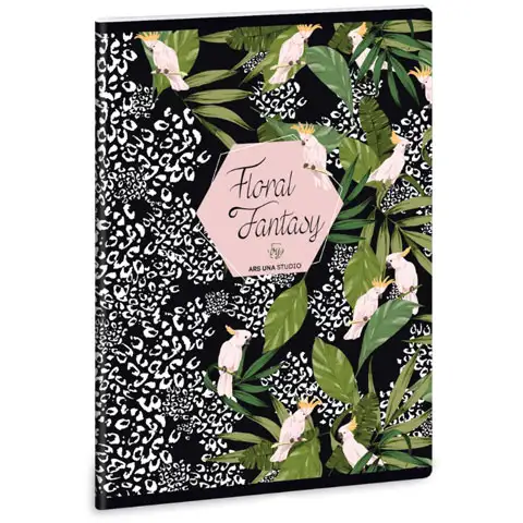 Ars Una: Floral Kakadu bilježnica na kockice A/5 40 lista