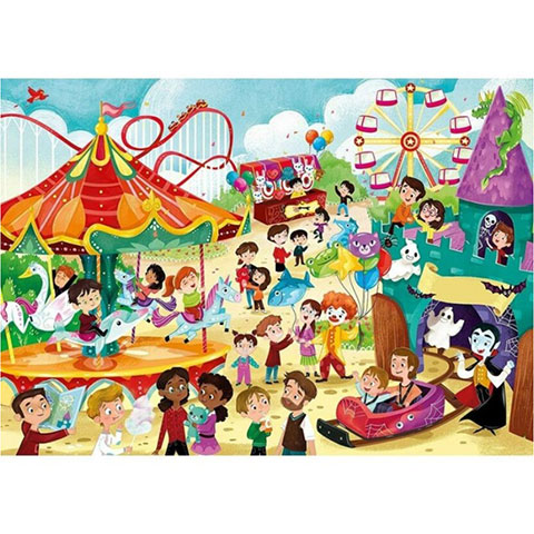 Clementoni Supercolor Luna Park Puzzle, 60 Teile – Für Kinder Ab 4 Jahre, Leuchtende Farben