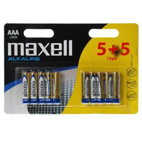 Maxell: Alkalne LR03 baterije od 1.5V AAA 5+5 kom u blister pakiranju