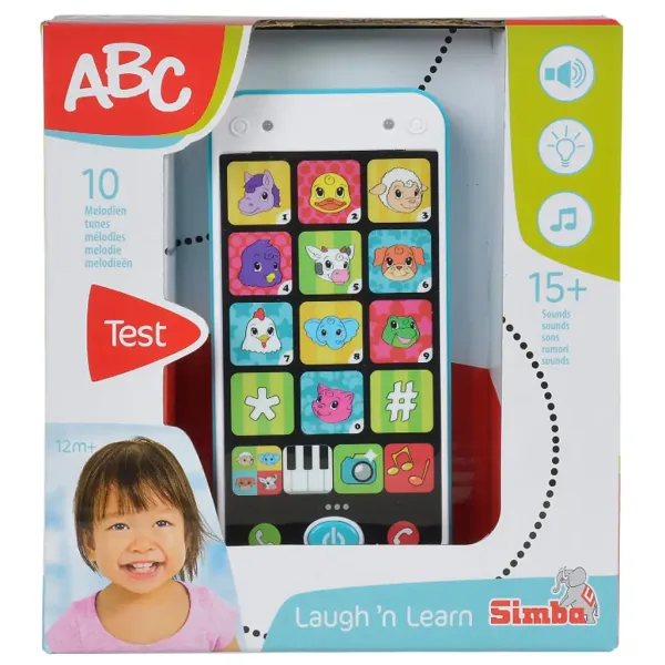 ABC pametni telefon u bijelo-plavoj boji sa svjetlom i zvukom 13cm - Simba Toys slika 2
