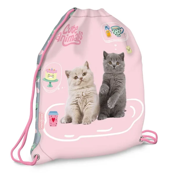 Ars Una: Cute Animals Tea Party - torba za tjelesni i sportska torba s mačkama 32x42 cm slika 1