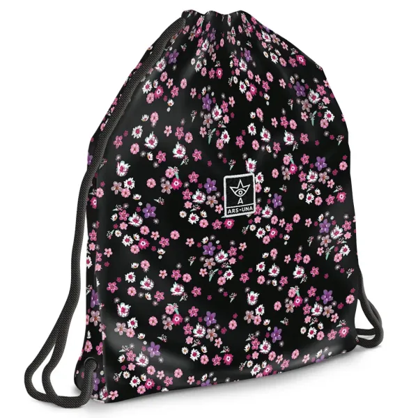 Ars Una: Pearl Blossom Black cvjetna torba za teretanu, sportska torba 37,5x46cm slika 1