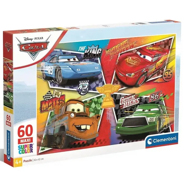 Auta: Maxi Super Color Puzzle 60 komada - Clementoni slika 1