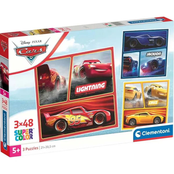 Auti utrka 3x48 komada Supercolor puzzle - Clementoni slika 1