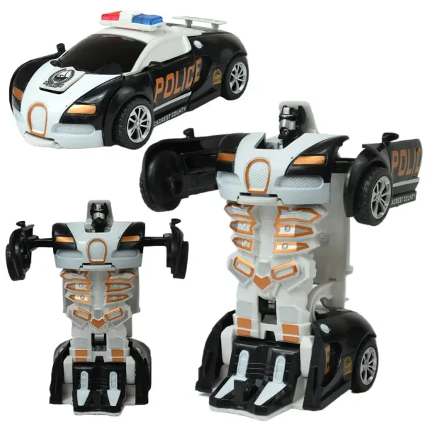 Automobilski model: Transformabilni robot s kotačima Bugatti Veyron policijski automobil u različitim verzijama 13cm 1kom slika 2