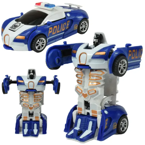 Automobilski model: Transformabilni robot s kotačima Bugatti Veyron policijski automobil u različitim verzijama 13cm 1kom slika 3