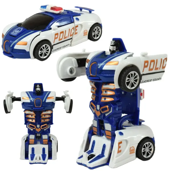 Automobilski model: Transformabilni robot s kotačima Bugatti Veyron policijski automobil u različitim verzijama 13cm 1kom slika 4
