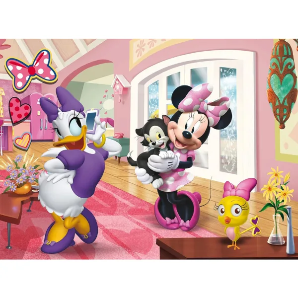 Avanture Minnie miša i patke Daisy 2 u 1, Eco maxi slagalica od 24 dijela i bojanka 70x50 cm – Lisciani slika 2