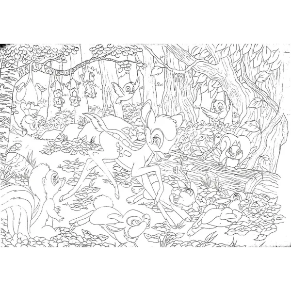 Bambi 2 u 1, slagalica od 60 dijelova i bojanka 50x35 cm – Lisciani slika 3