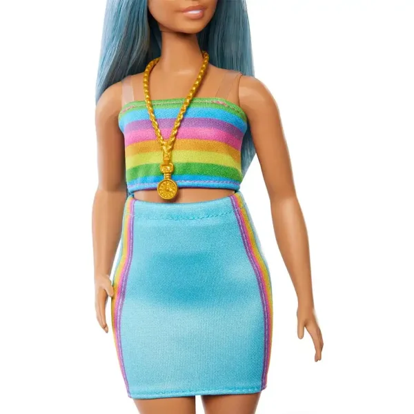 Barbie: Fashionista lutka u šarenoj prugastoj haljini - Mattel slika 5