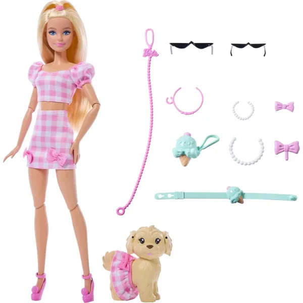 Barbie: Igrački set Modni duo s ljubimcem u ružičastoj boji - Mattel slika 4
