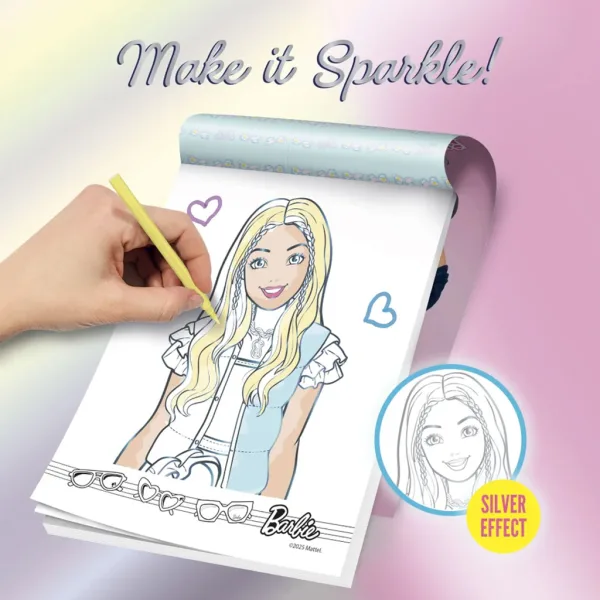 Barbie Make it sparkle! Sjajna knjiga za crtanje - Lisciani slika 2