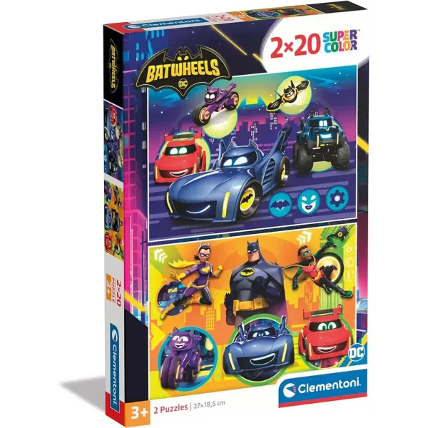 Batwheels 2x20 komada Supercolor puzzle - Clementoni slika 1