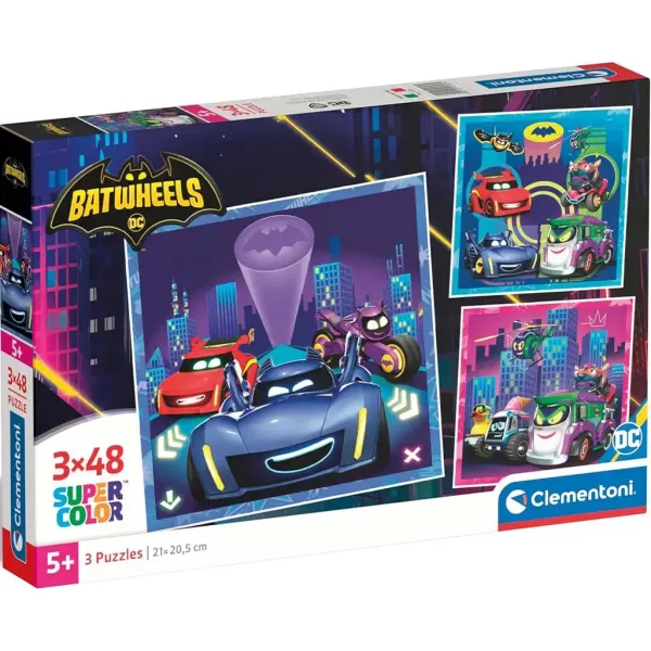 Batwheels 3x48 komada Supercolor puzzle - Clementoni slika 1