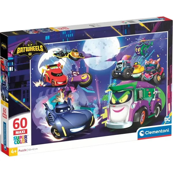 Batwheels 60 komada maxi supercolor puzzle - Clementoni slika 1