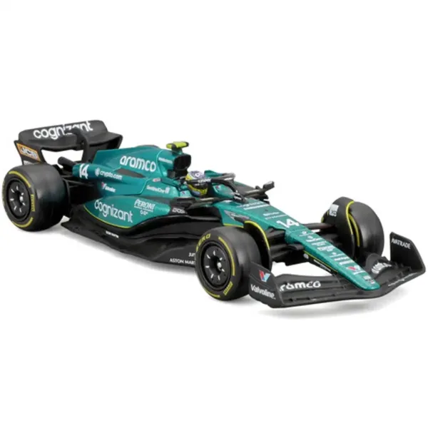 Bburago: Aston Martin AMR23 F1 trkaći automobil metalni model 1/43 (Fernando Alonso #14, verzija s kacigom) slika 2