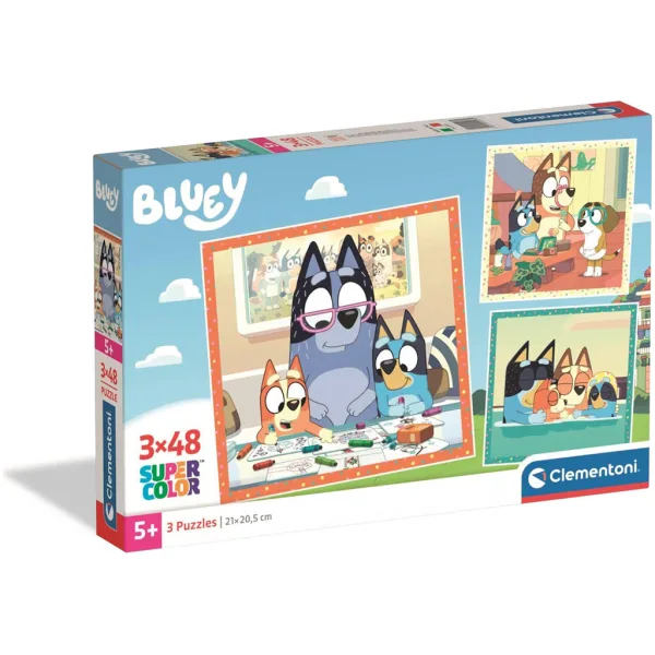 Bluey 3 x 48-dijelna Super Color slagalica - Clementoni slika 1