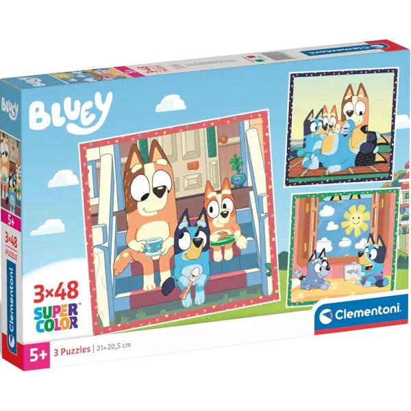Bluey 3x48 komada Supercolor puzzle - Clementoni slika 1