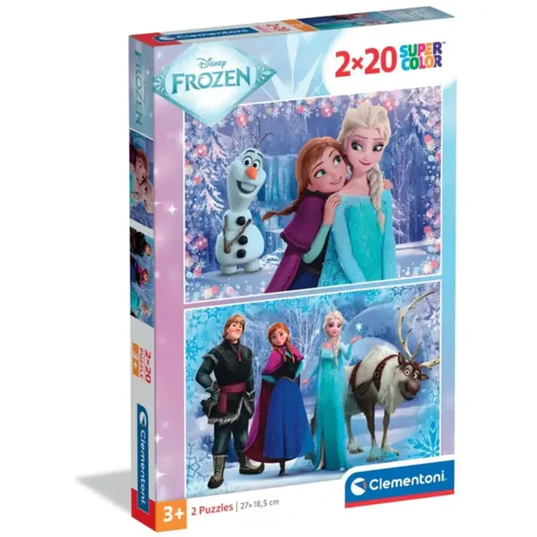 Čarobna avantura Snježnog kraljevstva 2x20 komada supercolor puzzle - Clementoni slika 1