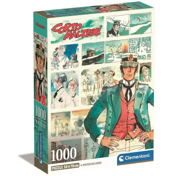 Corto Maltese stripovski HQC puzzle od 1000 dijelova s posterom - Clementoni slika 1