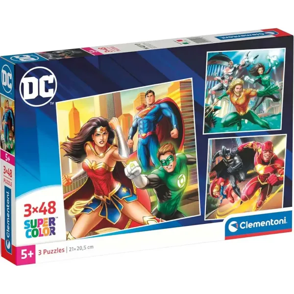 DC Liga pravde 3x48 komada Supercolor puzzle - Clementoni slika 1