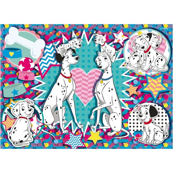 Disney 101 dalmatinac 2 u 1, puzzle od 24 dijela i bojanka 35x25 cm - Lisciani slika 2