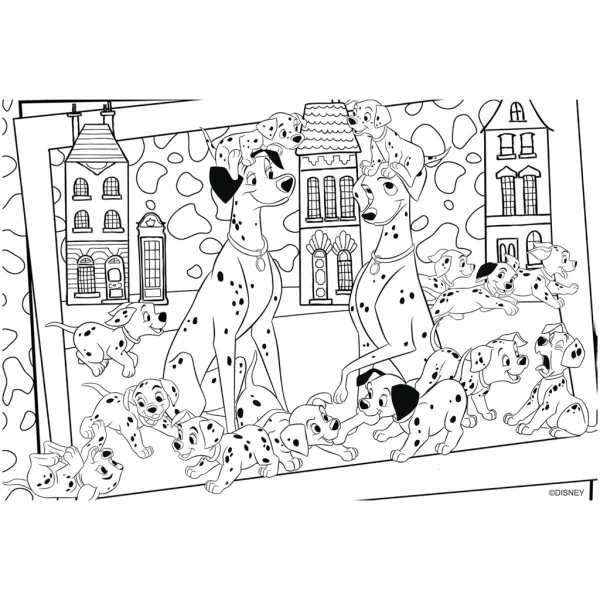 Disney 101 dalmatinaca 2 u 1, puzzle od 24 dijela i bojanka 50x35cm - Lisciani slika 3