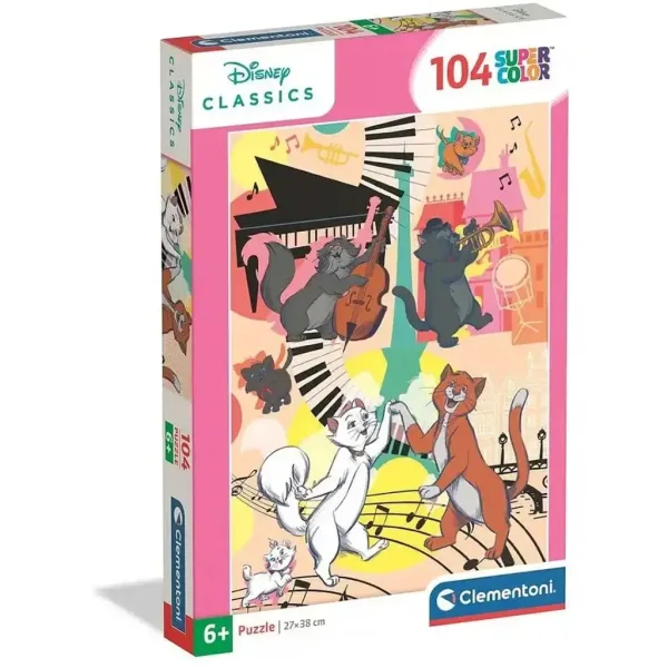 Disney Mačke iz visokog društva 104-dijelna supercolor slagalica - Clementoni slika 1