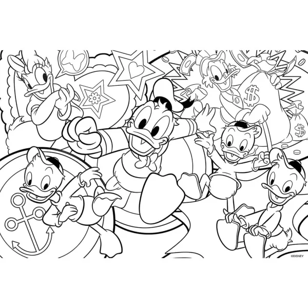 Disney Donald Duck 2 u 1, puzzle od 24 dijela i bojanka, 50x35 cm - Lisciani slika 2