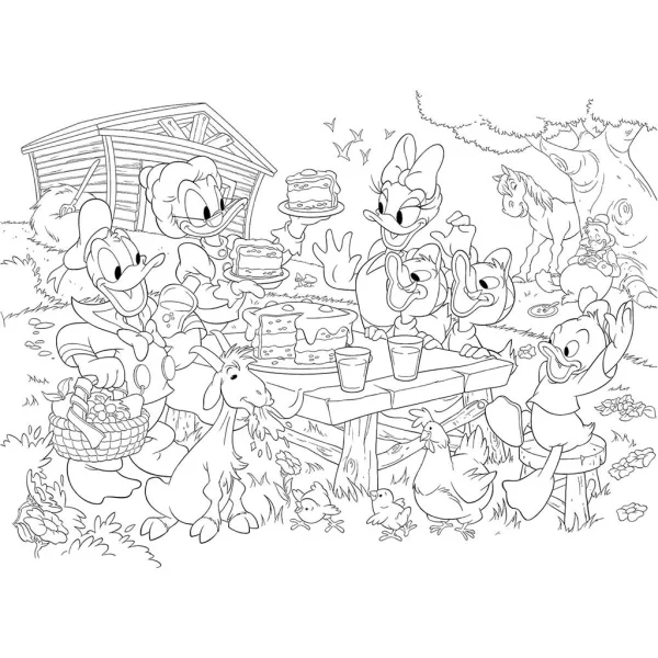 Disney Donald Duck obitelj 2 u 1 maxi puzzle od 35 dijelova i bojanka 70x50 cm – Lisciani slika 2