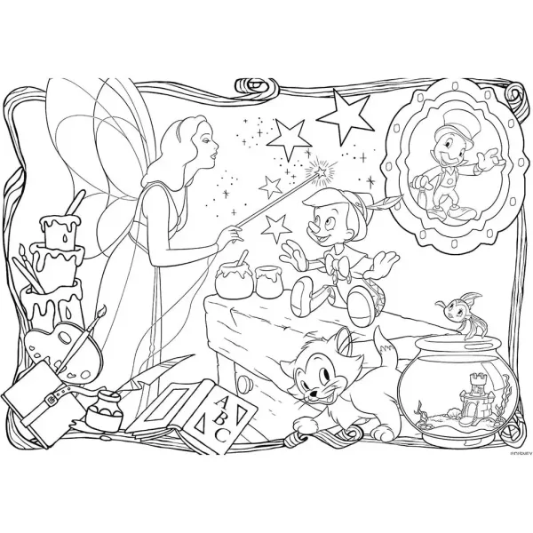 Disney Pinokio 2 u 1 maxi slagalica od 24 dijela i bojanka 70x50 cm - Lisciani slika 2