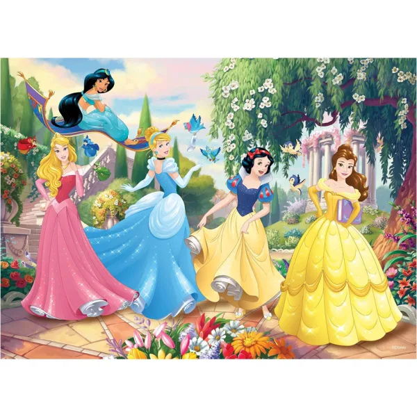 Disney Princeze - Čarolija bajkovitog vrta 2 u 1 puzzle od 60 dijelova i bojanka 50x35 cm - Lisciani slika 2
