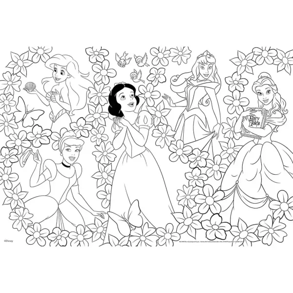 Disney Princeze 2 u 1 maxi puzzle 2x60 komada i bojanka 50x35 cm - Lisciani slika 2