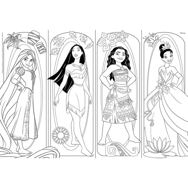 Disney Princeze 2 u 1 maxi puzzle 2x60 komada i bojanka 50x35 cm - Lisciani slika 3