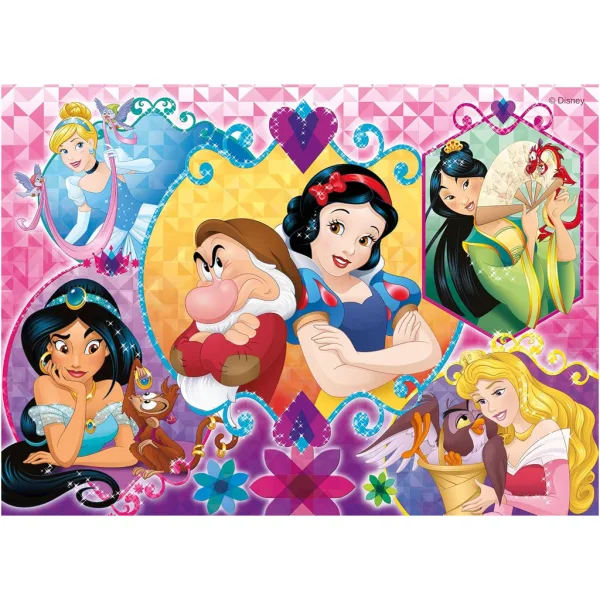 Disney Princeze 2 u 1, maxi slagalica 2x24 komada i bojanka - Lisciani slika 3
