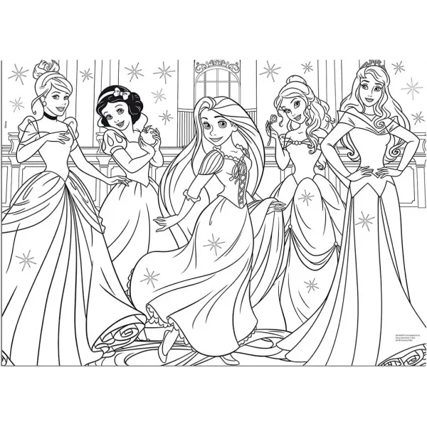 Disney Princeze 2 u 1, maxi slagalica od 60 dijelova i bojanka 70x50 cm - Lisciani slika 2
