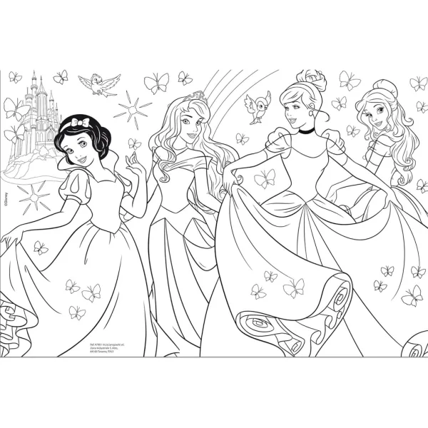Disney Princeze 2 u 1, puzzle od 60 dijelova i bojanka 50x35cm - Lisciani slika 3