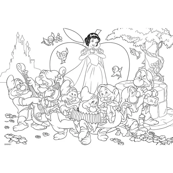 Disney Snjeguljica 2-u-1 maxi slagalica od 24 dijela i bojanka 70x50cm - Lisciani slika 2