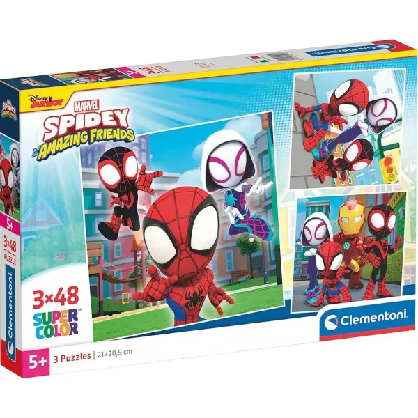 Disney Spidey 3x48 komada Supercolor puzzle - Clementoni slika 1