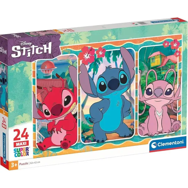 Disney Stitch 24-dijelne maxi Supercolor puzzle - Clementoni