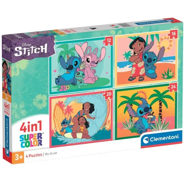 Disney+Stitch 4u1 Supercolor puzzle - Clementoni slika 1