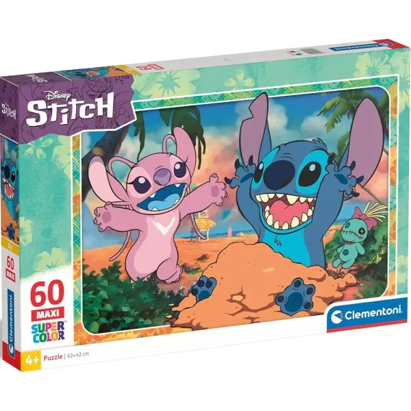 Disney+Stitch 60 komada maxi supercolor puzzle - Clementoni slika 1