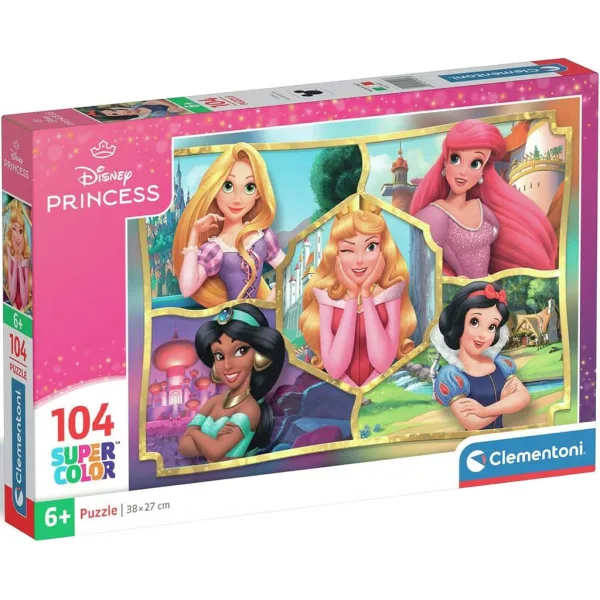Disney princeze 104-dijelni supercolor puzzle - Clementoni slika 1