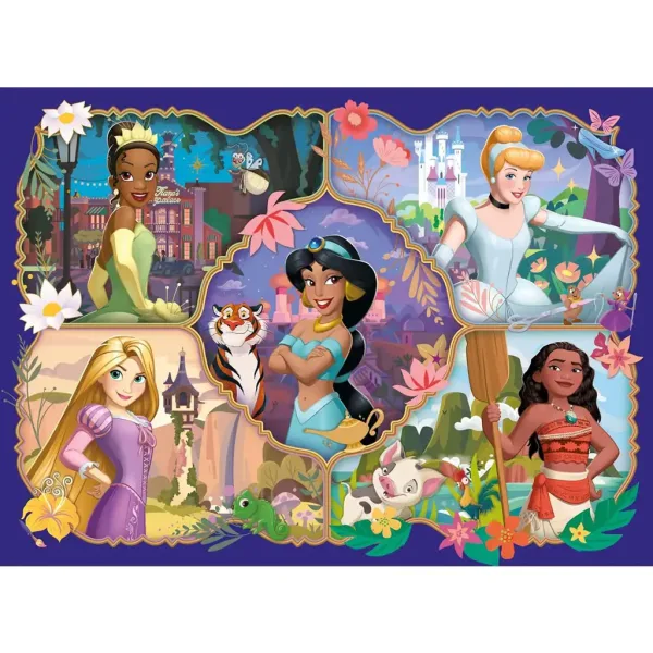 Disney princeze i njihove životinje 2 u 1, eko mini slagalica od 24 dijela i bojanka 35x25 cm - Lisciani slika 2