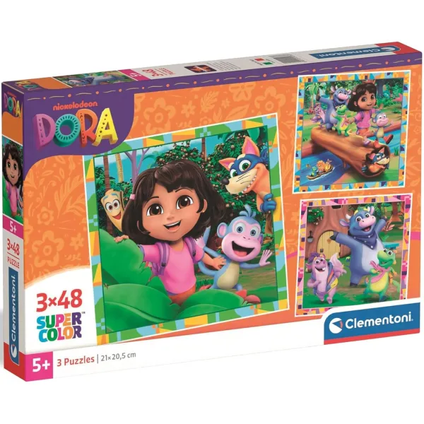 Dora istražuje 3x48 dijelova Supercolor slagalica - Clementoni slika 1