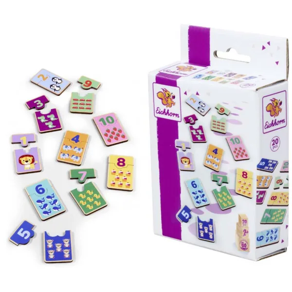 Eichhorn: Drvena slagalica s brojevima – Igra spajanja životinja - Simba Toys slika 2