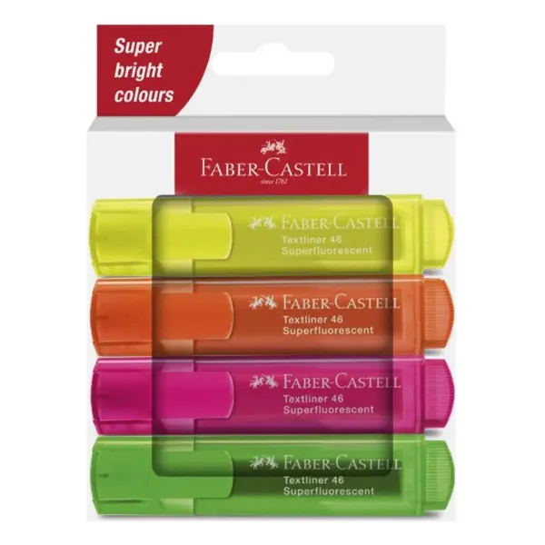 Faber-Castell: 1546 Neon fluorescentni set od 4 markera za isticanje teksta slika 1