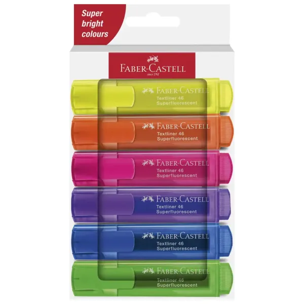 Faber-Castell: 1546 Neon fluorescentni set od 6 markerica za isticanje teksta slika 1
