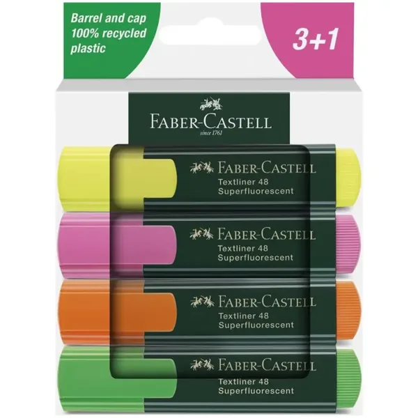 Faber-Castell: 1548 Superfluorescent 4-dijelni set marker za isticanje teksta slika 1