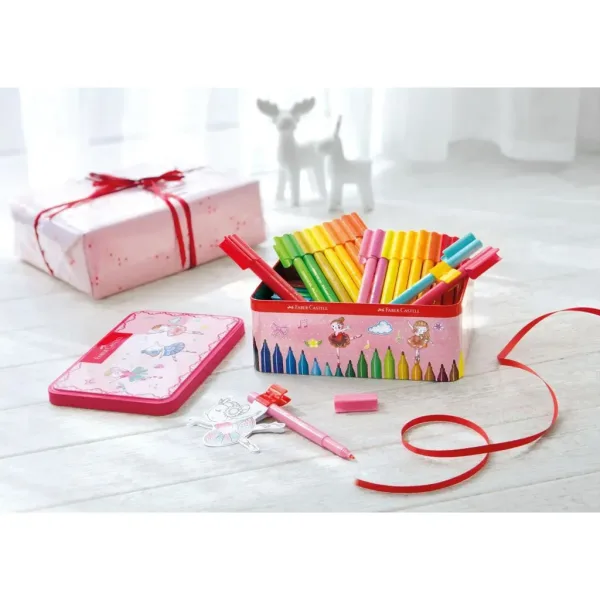 Faber Castell: Connector set flomastera, 33 komada, u metalnoj kutiji s balerina uzorkom slika 2